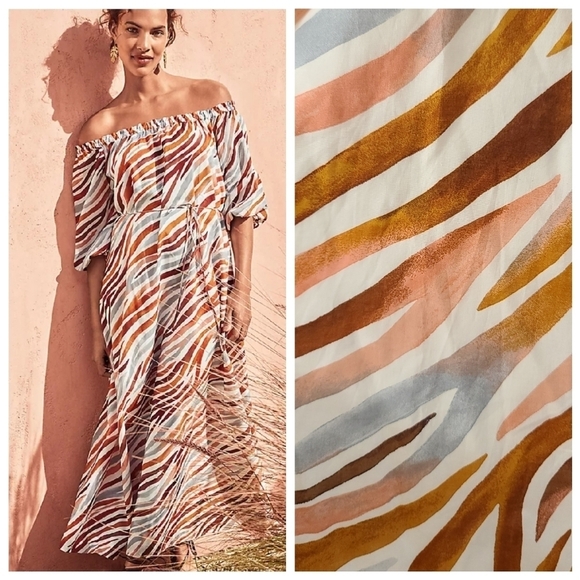 Ann Taylor Dresses & Skirts - Ann Taylor XXS Zebra Stripe Boatneck Midi Maxi Dress